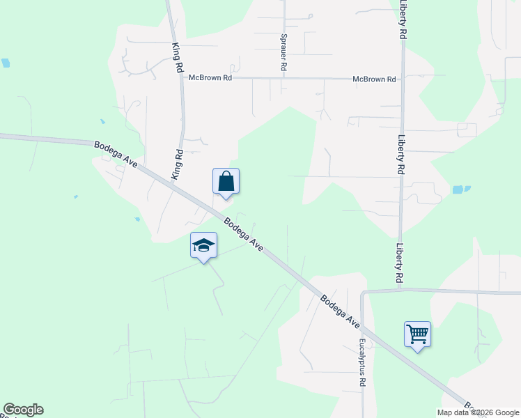 map of restaurants, bars, coffee shops, grocery stores, and more near 4880 Bodega Avenue in Petaluma