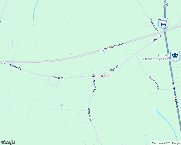 map of restaurants, bars, coffee shops, grocery stores, and more near 23217 Village Road in Unionville