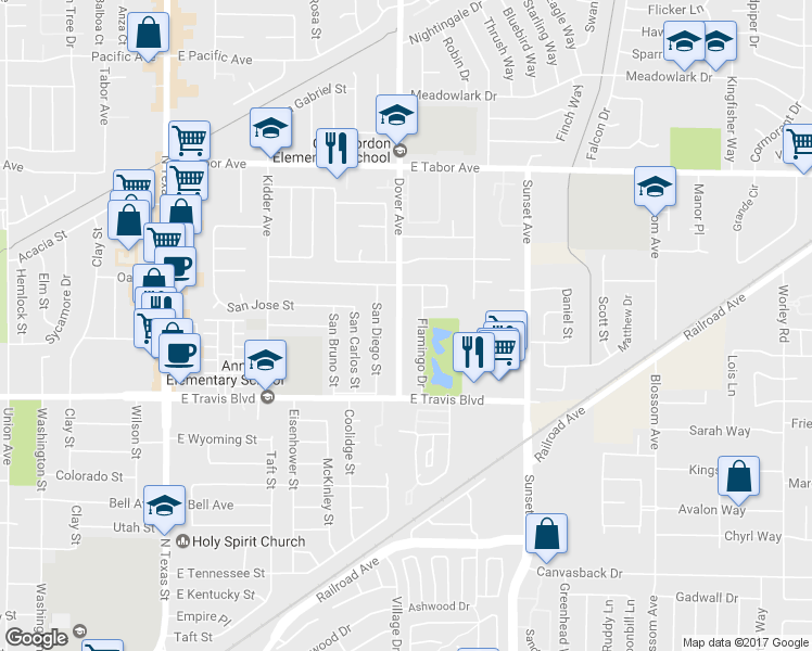 map of restaurants, bars, coffee shops, grocery stores, and more near 1672 Dover Avenue in Fairfield