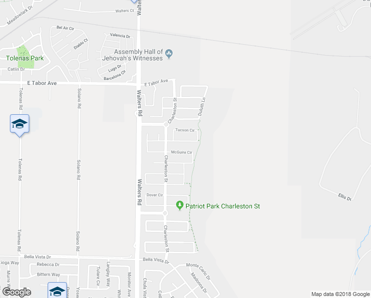 map of restaurants, bars, coffee shops, grocery stores, and more near 1668 McGuire Circle in Suisun City
