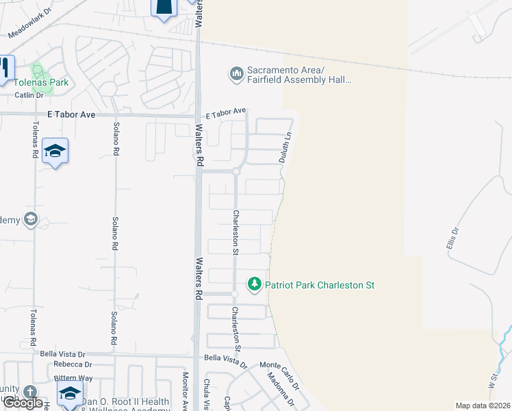 map of restaurants, bars, coffee shops, grocery stores, and more near 1676 McGuire Circle in Suisun City