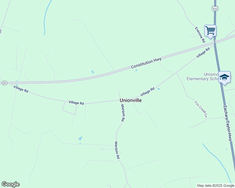 map of restaurants, bars, coffee shops, grocery stores, and more near 23217 Village Road in Unionville