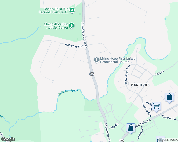 map of restaurants, bars, coffee shops, grocery stores, and more near 21611 Chancellors Run Road in Great Mills