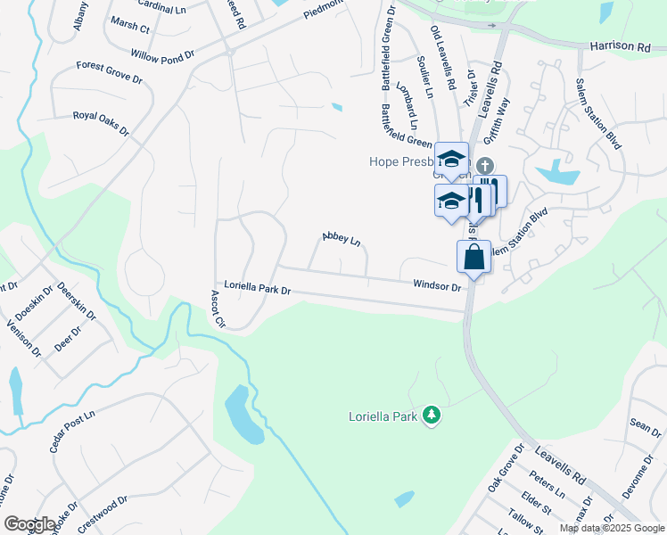 map of restaurants, bars, coffee shops, grocery stores, and more near 6109 Windsor Drive in Fredericksburg