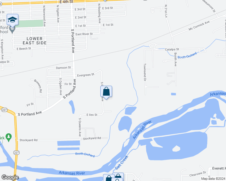 map of restaurants, bars, coffee shops, grocery stores, and more near 1008 South Reading Avenue in Pueblo
