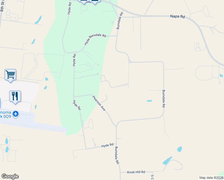 map of restaurants, bars, coffee shops, grocery stores, and more near 21175 Peary Avenue in Sonoma