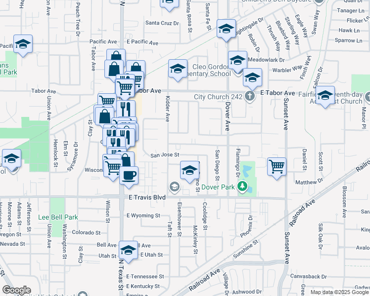 map of restaurants, bars, coffee shops, grocery stores, and more near 452 San Marco Street in Fairfield