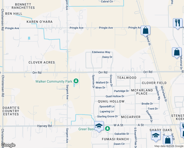 map of restaurants, bars, coffee shops, grocery stores, and more near 248 Orr Road in Galt