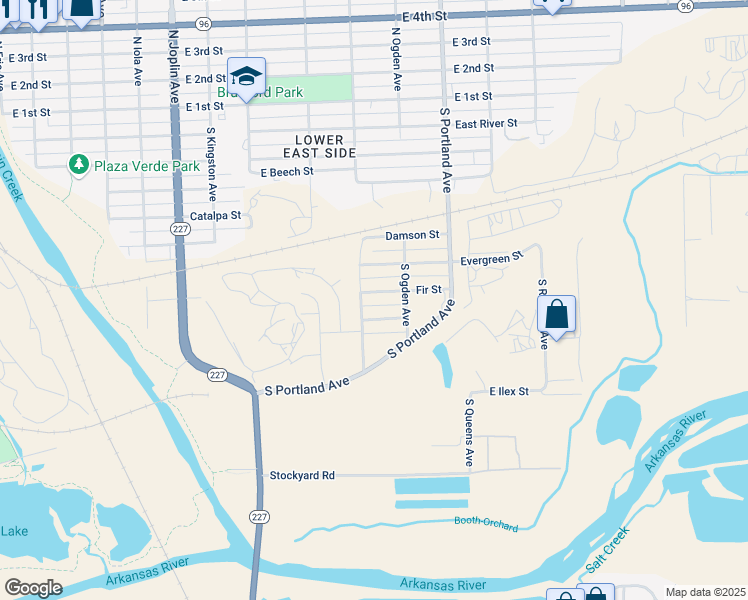 map of restaurants, bars, coffee shops, grocery stores, and more near 1516 Fir Street in Pueblo