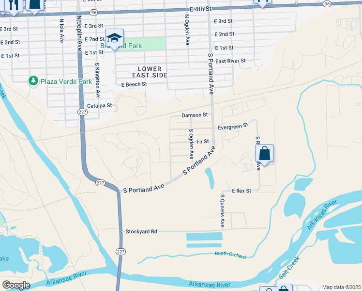 map of restaurants, bars, coffee shops, grocery stores, and more near 1516 Fir Street in Pueblo