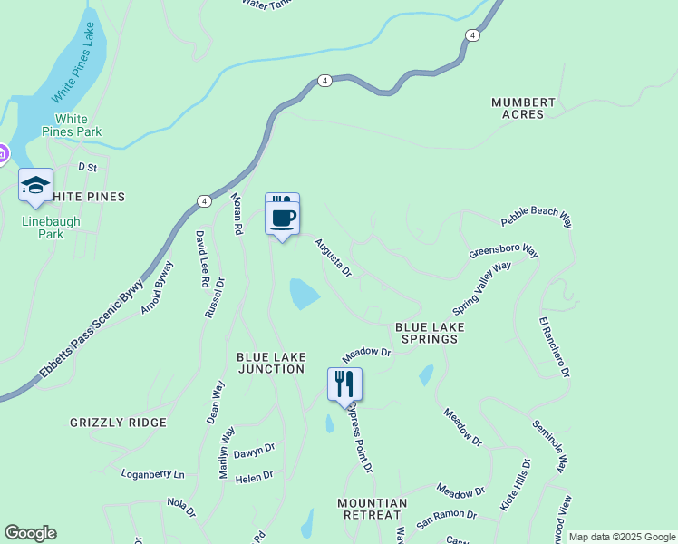 map of restaurants, bars, coffee shops, grocery stores, and more near 446 Augusta Dr in Arnold