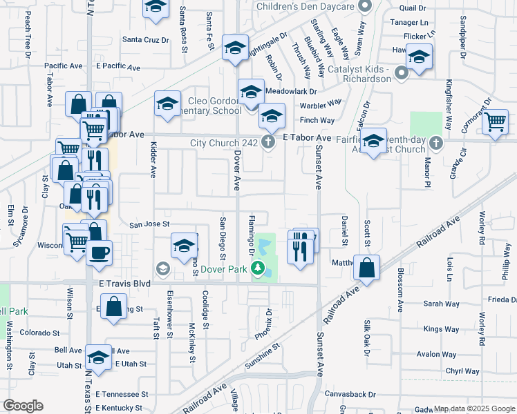 map of restaurants, bars, coffee shops, grocery stores, and more near 736 San Marco Street in Fairfield