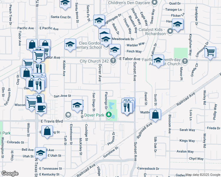 map of restaurants, bars, coffee shops, grocery stores, and more near 736 San Marco Street in Fairfield
