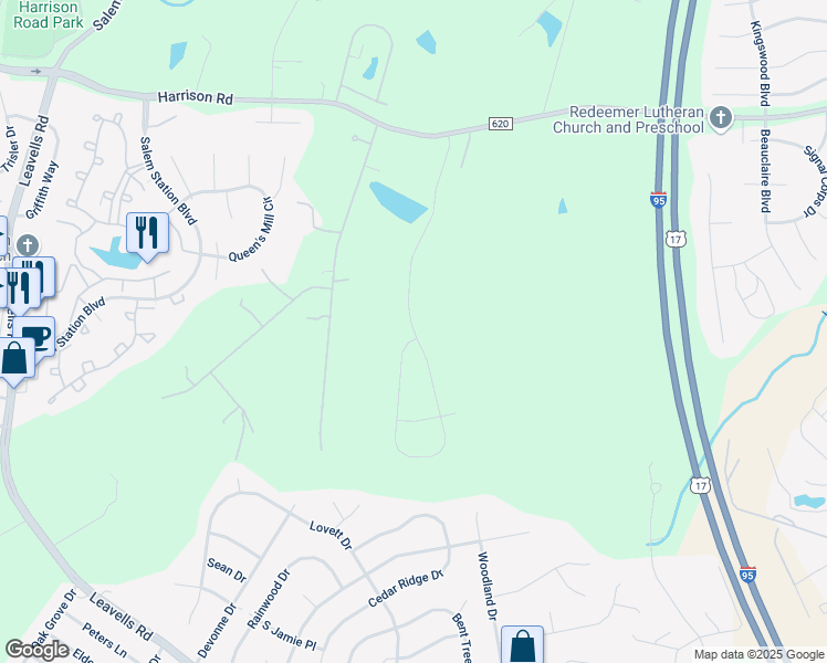 map of restaurants, bars, coffee shops, grocery stores, and more near 11116 Hazel Run Way in Fredericksburg