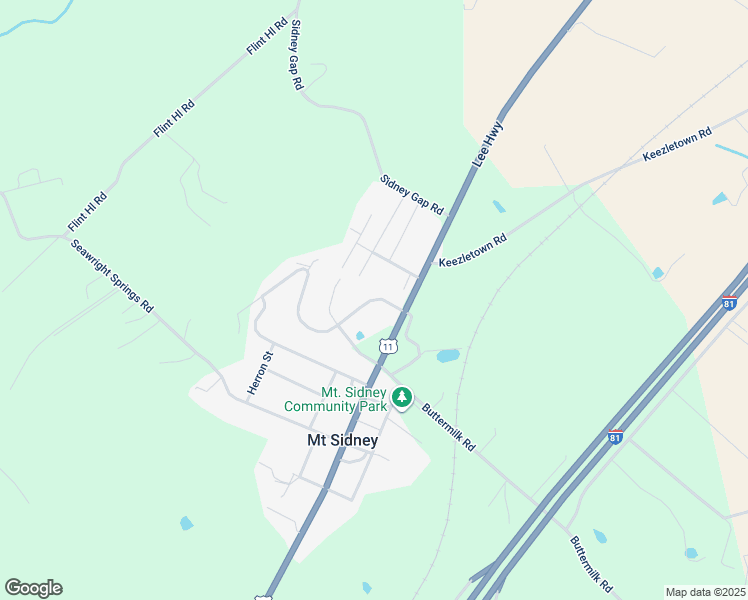 map of restaurants, bars, coffee shops, grocery stores, and more near 34 Valley View Avenue in Mount Sidney