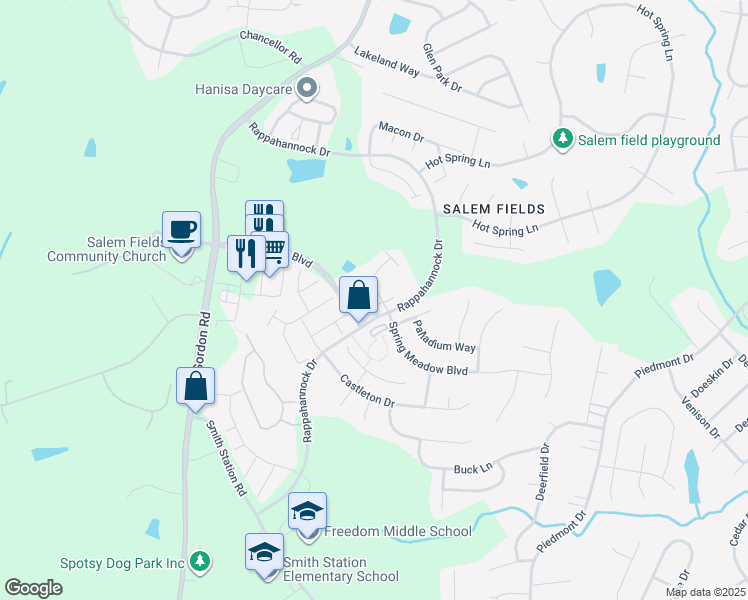 map of restaurants, bars, coffee shops, grocery stores, and more near 12014 Wood Pond Court in Fredericksburg