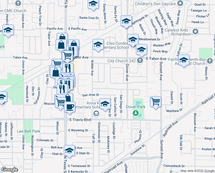 map of restaurants, bars, coffee shops, grocery stores, and more near 452 San Marco Street in Fairfield