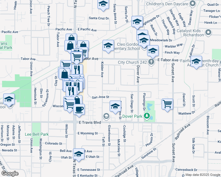 map of restaurants, bars, coffee shops, grocery stores, and more near 404 San Marco Street in Fairfield