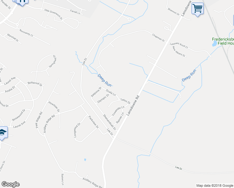 map of restaurants, bars, coffee shops, grocery stores, and more near 28 Ocala Lane in Fredericksburg