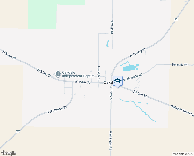 map of restaurants, bars, coffee shops, grocery stores, and more near 75 North Weigh Street in Oakdale