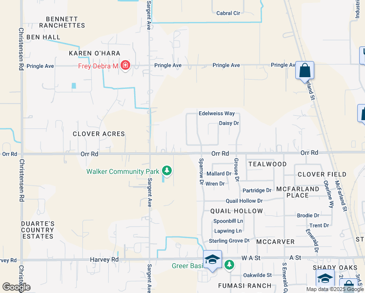 map of restaurants, bars, coffee shops, grocery stores, and more near 408 Geranium Circle in Galt