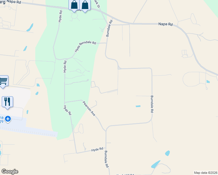 map of restaurants, bars, coffee shops, grocery stores, and more near 21175 Peary Avenue in Sonoma