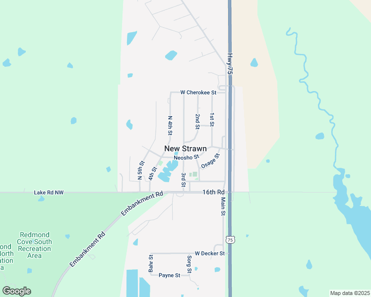 map of restaurants, bars, coffee shops, grocery stores, and more near in New Strawn