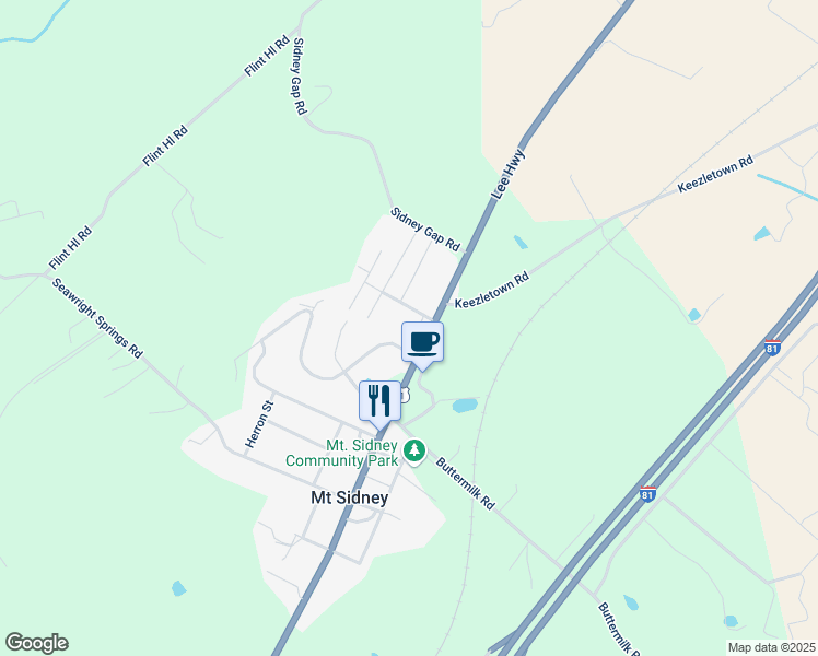 map of restaurants, bars, coffee shops, grocery stores, and more near 14 Eastover Boulevard in Mount Sidney