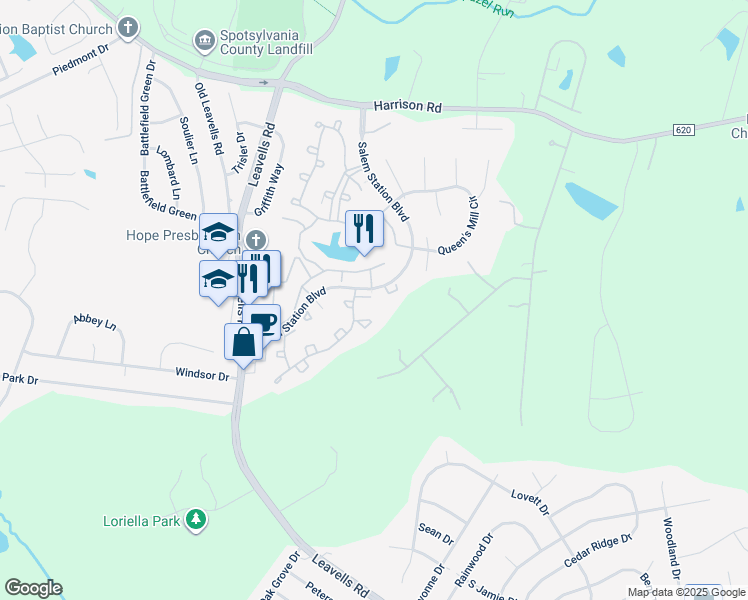 map of restaurants, bars, coffee shops, grocery stores, and more near 11181 Sussex Court in Fredericksburg