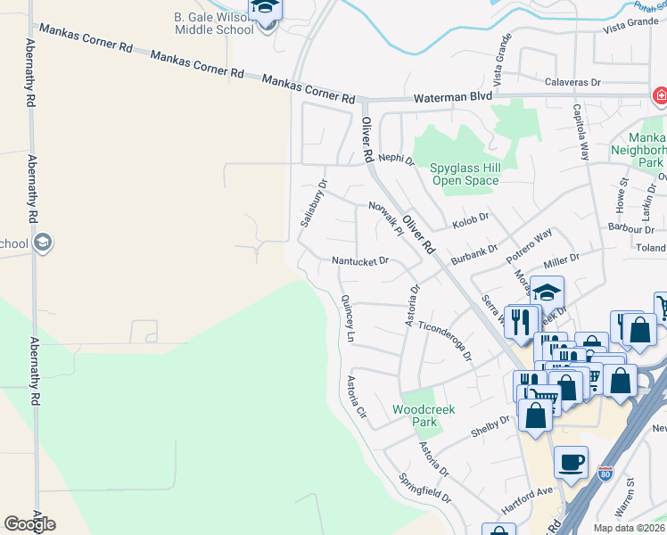map of restaurants, bars, coffee shops, grocery stores, and more near 3484 Nantucket Drive in Fairfield