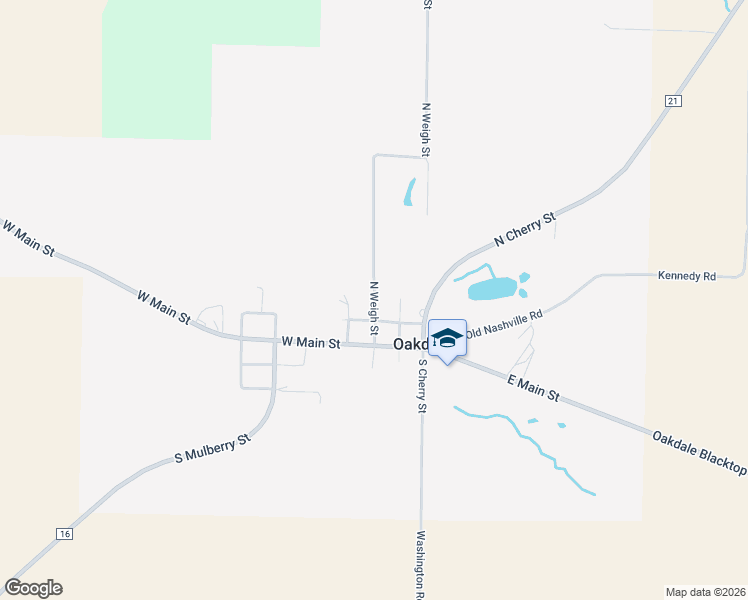 map of restaurants, bars, coffee shops, grocery stores, and more near 159 North Weigh Street in Oakdale