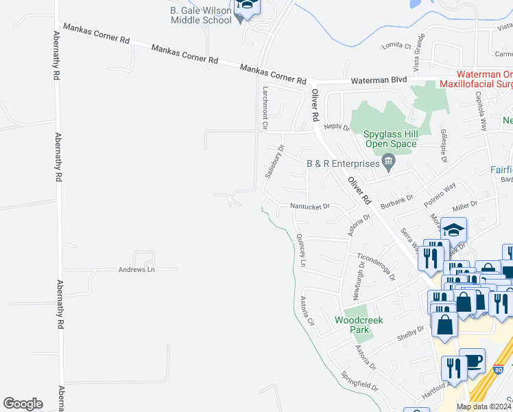 map of restaurants, bars, coffee shops, grocery stores, and more near 1773 Portsmouth Court in Fairfield