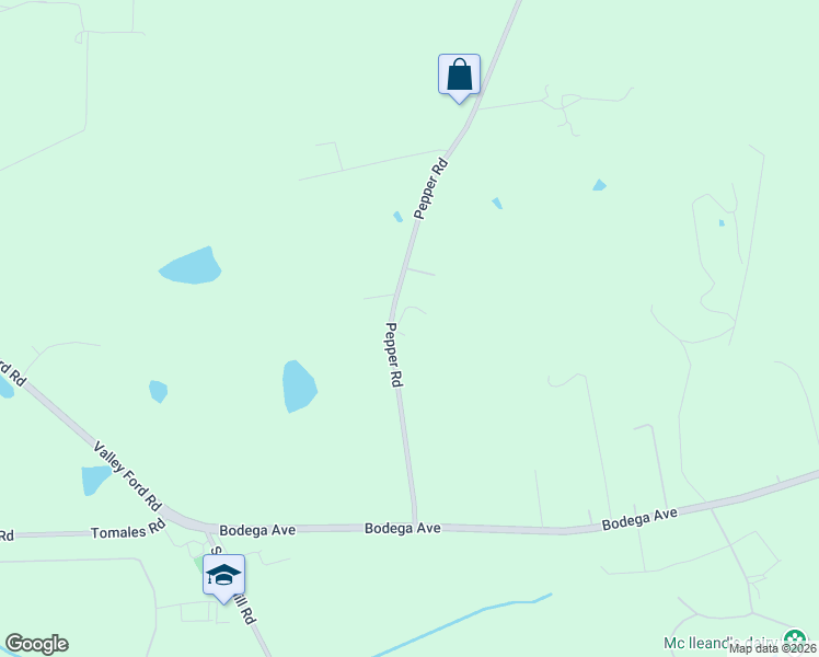 map of restaurants, bars, coffee shops, grocery stores, and more near 3150 Pepper Road in Petaluma