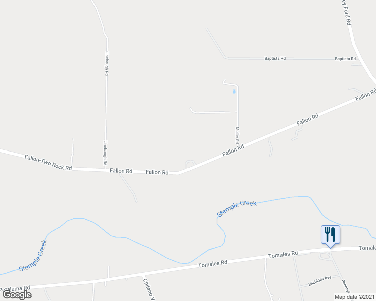 map of restaurants, bars, coffee shops, grocery stores, and more near 490 Fallon Road in Petaluma