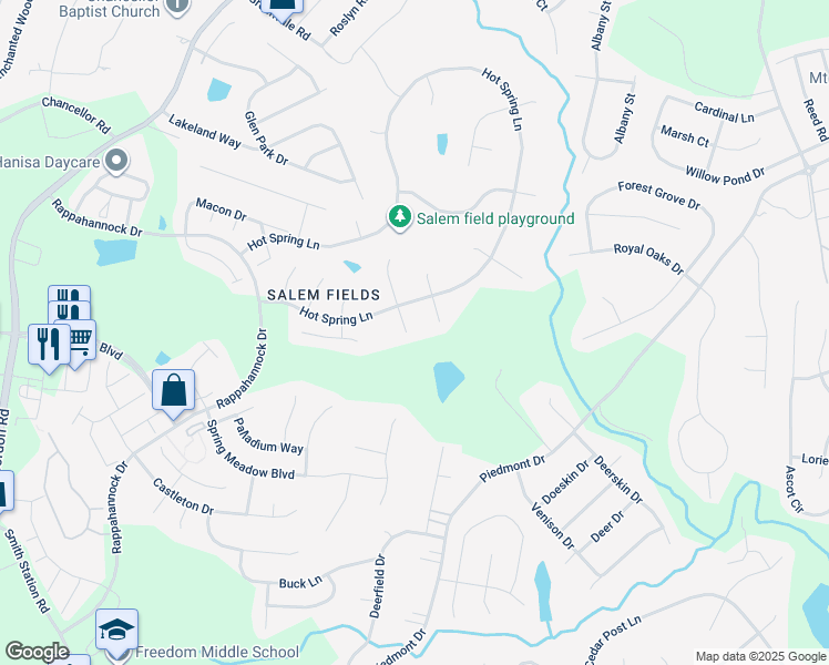 map of restaurants, bars, coffee shops, grocery stores, and more near 11103 Saturn Court in Fredericksburg