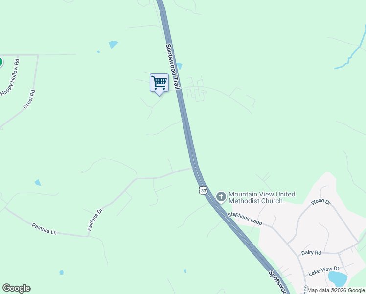 map of restaurants, bars, coffee shops, grocery stores, and more near 98 Fairlane Circle in Stanardsville