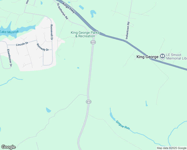 map of restaurants, bars, coffee shops, grocery stores, and more near 10487 Millbank Road in King George