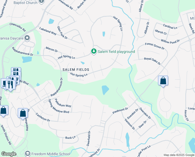 map of restaurants, bars, coffee shops, grocery stores, and more near 11103 Saturn Court in Fredericksburg