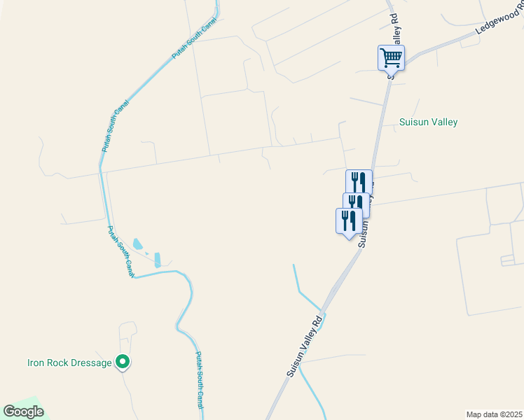 map of restaurants, bars, coffee shops, grocery stores, and more near 2350 Morrison Lane in Fairfield