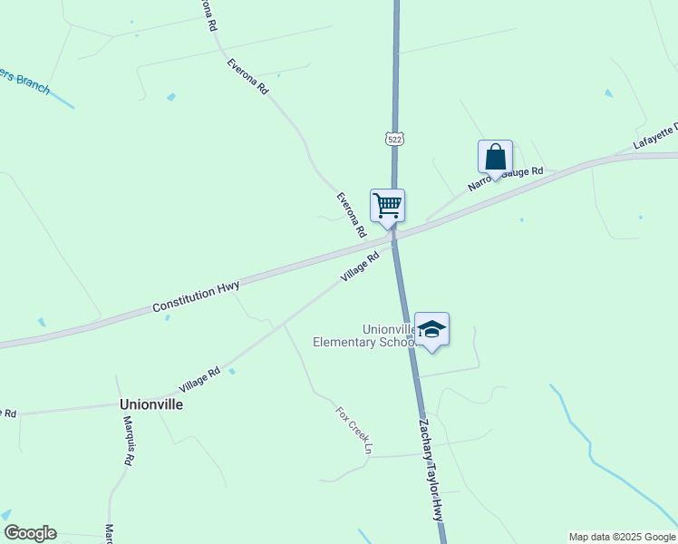 map of restaurants, bars, coffee shops, grocery stores, and more near 23571 Village Road in Unionville