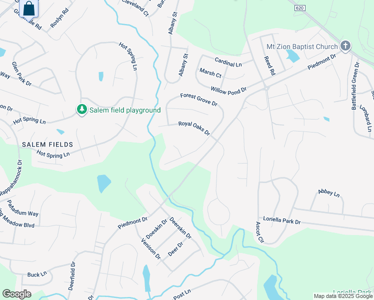 map of restaurants, bars, coffee shops, grocery stores, and more near 6413 Forest Grove Drive in Fredericksburg