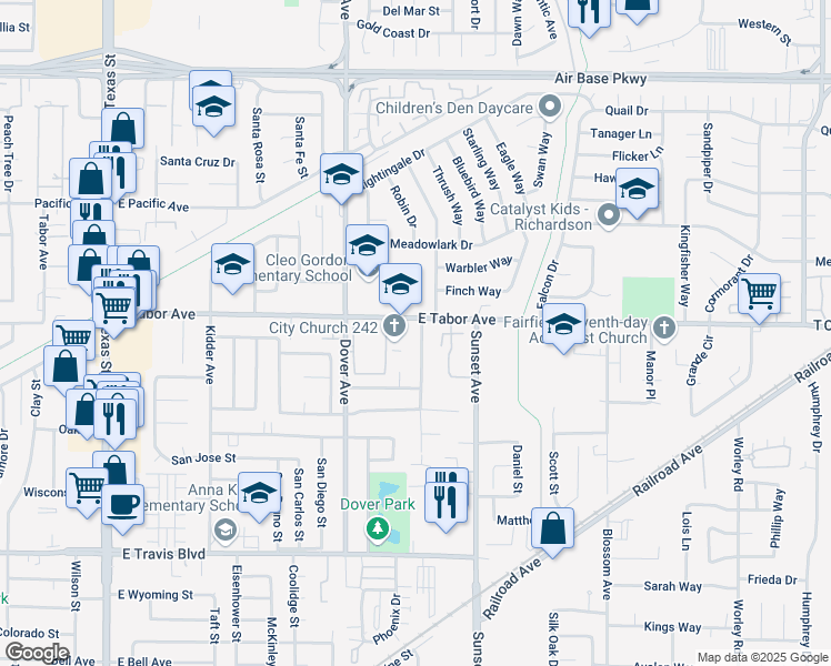 map of restaurants, bars, coffee shops, grocery stores, and more near 1891 Santa Monica Street in Fairfield