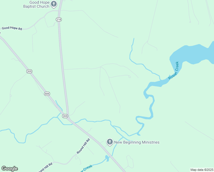 map of restaurants, bars, coffee shops, grocery stores, and more near Rosiers Creek Lane in King George County