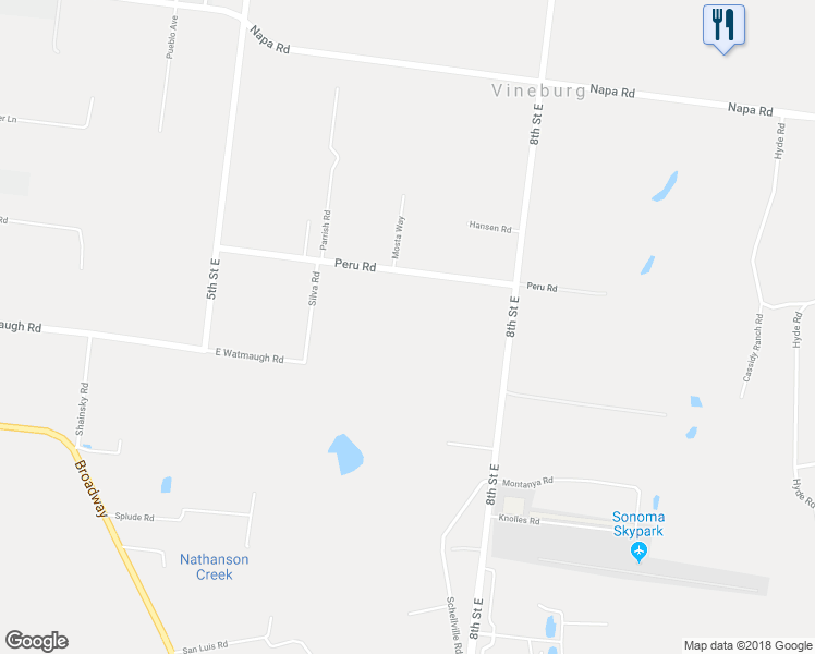 map of restaurants, bars, coffee shops, grocery stores, and more near 21200 Silva Road in Sonoma