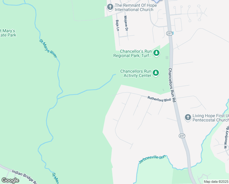 map of restaurants, bars, coffee shops, grocery stores, and more near 45504 Rutherford Boulevard in Great Mills