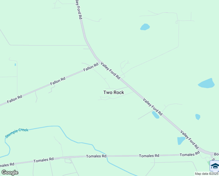 map of restaurants, bars, coffee shops, grocery stores, and more near 7585 Valley Ford Road in Petaluma
