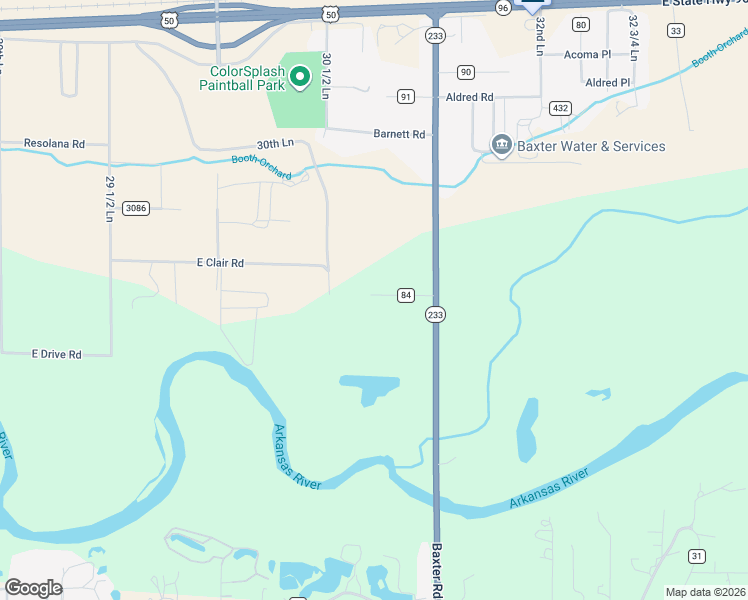 map of restaurants, bars, coffee shops, grocery stores, and more near 30588 East Clair Road in Pueblo