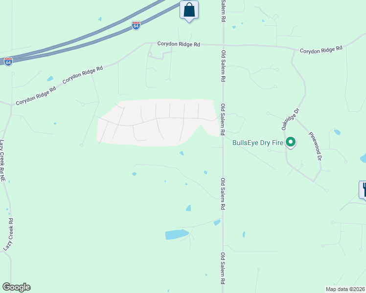 map of restaurants, bars, coffee shops, grocery stores, and more near 1717 Old Salem Road in Lanesville
