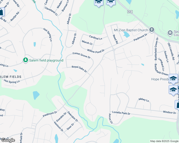 map of restaurants, bars, coffee shops, grocery stores, and more near 6330 Forest Grove Drive in Fredericksburg