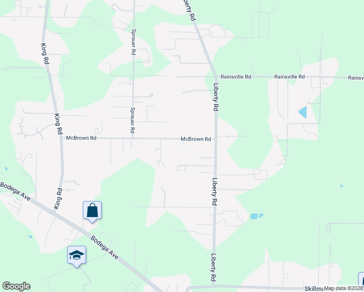 map of restaurants, bars, coffee shops, grocery stores, and more near 117 McBrown Road in Petaluma